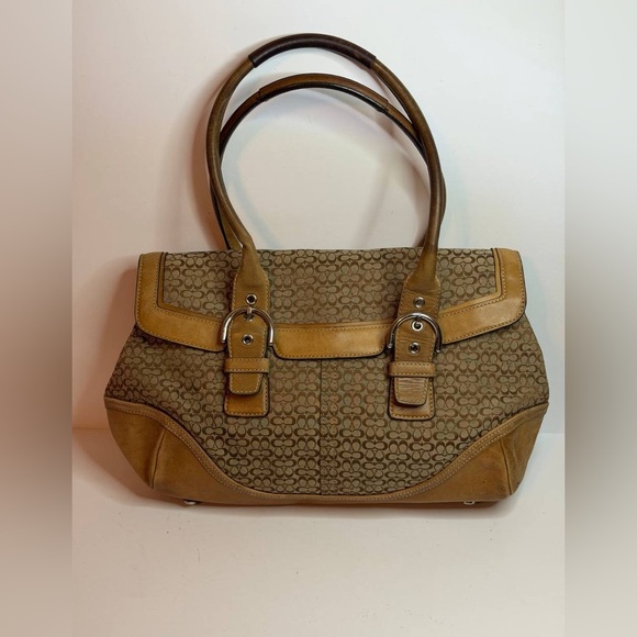 Coach Brown Signature Soho Satchel in Canvas and Leather